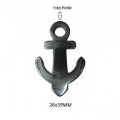 Hematite Anchor 26x39mm Pendant